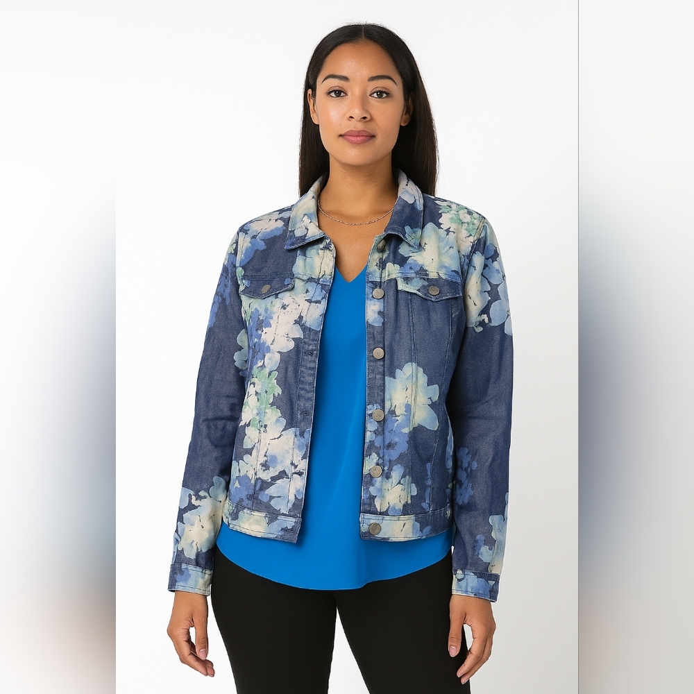Tribal Floral Womens Lightweight Jacket Size MD‎ Western Cottagecore Farmhouse